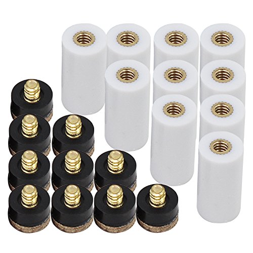 OCR® 12mm Hard Brown Cue Tips Billiard Replacement Screw-on Tips with Pool Cue Stick Ferrules 10 Pcs Cue Tips