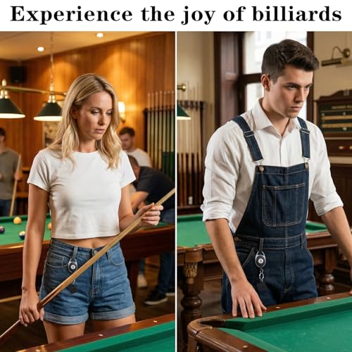 Thinp Billiard Chalk Holder, Retractable Chalk Holder Snooker Pool Cue Chalks Holders Pool Chalks Holders with Key Ring Billiards Pools Accessories for Billiard Lovers