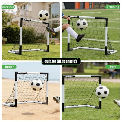 Heavy Duty Soccer Goal 2.6x3|4x6|6x8|6.5x10|6.5x12FT, All-Weather Steel Frame Tool-Free Quick Assembly Football Training Goal, Multi-Size Backyard & Match Equipment with Ground Stakes - size: S | 76x91cm