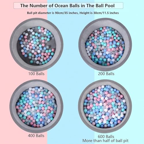 MoonxHome Ball Pit Balls for Toddlers, BPA Free Crush Proof Plastic Toy Balls for Ball Pit, Children's Pool Water Toys, Macaron Ocean Balls for Play Tent 2.15 Inch Pack of 100 200 500 800 1000 - color: Pink