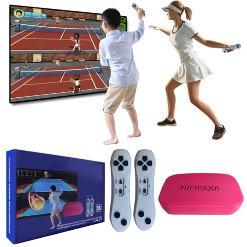 YRPRSODF TV Game Console Built in 100+ Games, Handheld Video Game Machine with 2.4G Wireless Gamepad Somatosensory Control, HD Plug and Play, Home Interactive& Puzzle Games, Red - size: Red
