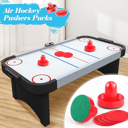 3 Sets 60mm Mini Air Hockey Pucks and Paddles Air Hockey Pushers Goal Handles Paddles Red Replacement Accessories for Game Tables (6 Strikers+12 Pucks)