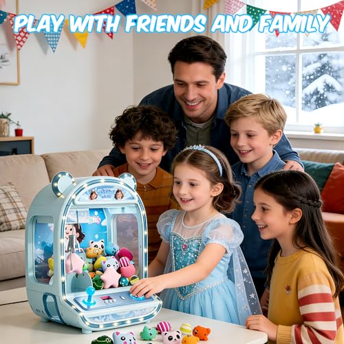 Skirfy Large Claws Machine Toy with Alloy Claw,LED Light & Adjustable Sound,16" Candy Dispenser Toys Mini Vending Machine for Kids Christmas Birthday Big Gifts for Girls Boys Ages 6+ - color: Blue