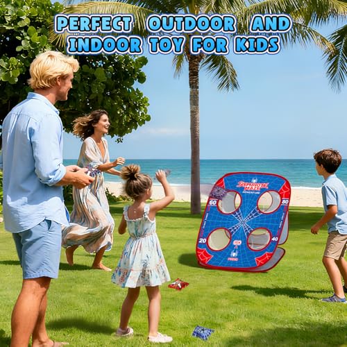 Spider Bean Bag Toss Game, Cornhole Board Outdoor Toys for Kids Age 4-12 | Outdoor Toys for Toddlers, Family Party Activity, Yard Backyard Beach Lawn Camping Game, Christmas Birthday Gift for Boys