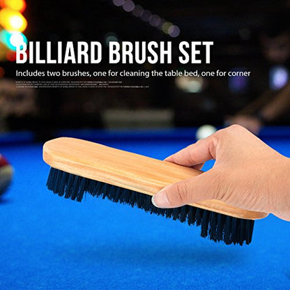 Valley Pool Table Parts,2pcs Billiard Pool Table Brushes,Wooden Billiard Table Brush with Nylon Set Billiard Table Cleaning Tools Accessory