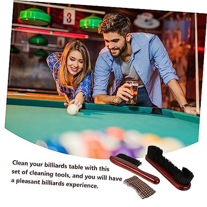 Billiard Table Cleaning Brush Set Pool Table Rail Brush Sturdy Bristles Portable for Home and Professional Use