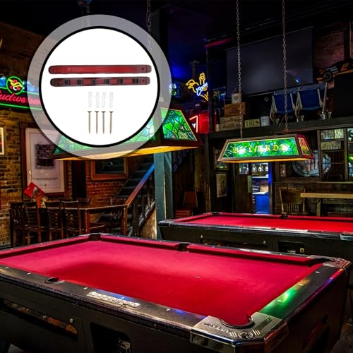 Cabilock Wine Red 6-hole Wood Cue Display Rack Wall-mounted Pool Cue Holder Billiards Stick Storage Stand for Indoor Recreation Room