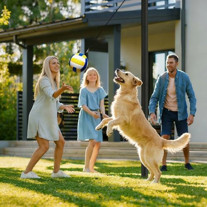 Tetherball Set for Adults and Dog with Tetherball Ball, Rope and Pole, Heavy Duty Tetherball Pole Set Family Fun Portable Outdoor Game for Backyard, Lawn, Sand and Beach