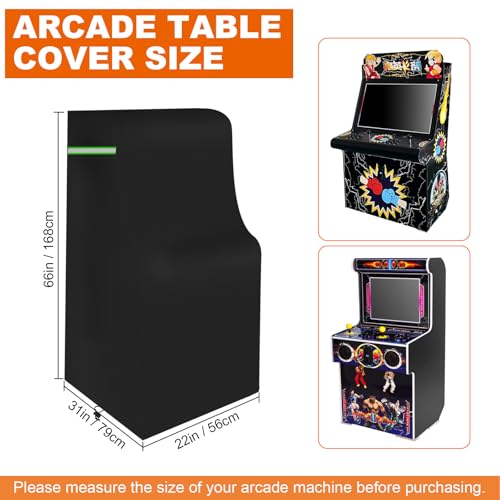 Arcade Table Cover, 600D Heavy-duty Waterproof Dust-Proof Covers for Indoors/Outdoors Arcade Game Machine Table ,All Weather Protective,31*22*66in,Black