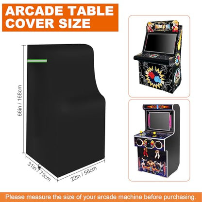 Arcade Table Cover, 600D Heavy-duty Waterproof Dust-Proof Covers for Indoors/Outdoors Arcade Game Machine Table ,All Weather Protective,31*22*66in,Black
