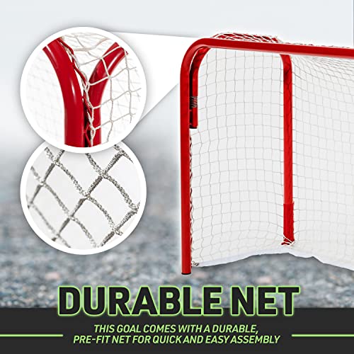 Franklin Sports Kids Mini Street Hockey Goal - Portable Folding Steel Floorball Goal - 36" x 24"
