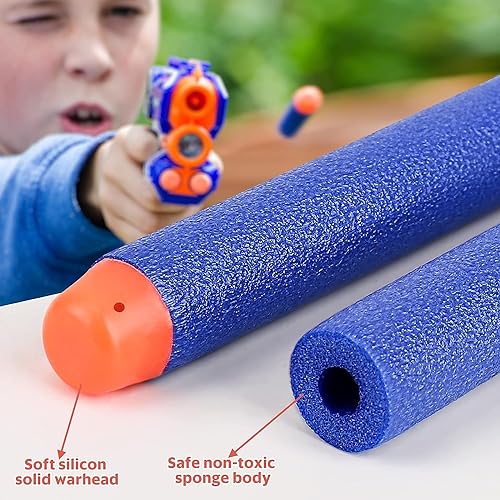 Pokiiulk Refill Darts 150 Pcs Bullets Ammo - Compatible with Nerf Guns N-Strike Elite Series - Refill Darts Premium Foam Bullets Pack for Boys Party Favors(Blue) - color: 150 DARTS