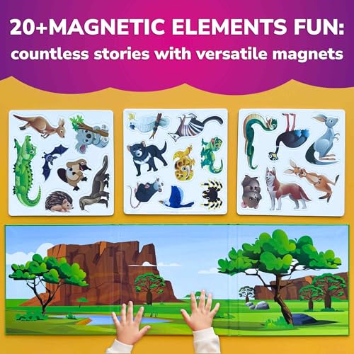 Quokka Travel Magnetic Puzzles for Toddlers 1-3 – 20+Pcs Australia Game with Extra-Long Play Book – Fun Travel Game Toy for Kids Ages 3-5 – Strong Magnets for Car Activities – Fun Toddler Puzzle 2-4 - color: 06. Australia