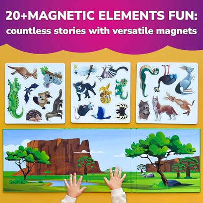 Quokka Travel Magnetic Puzzles for Toddlers 1-3 – 20+Pcs Australia Game with Extra-Long Play Book – Fun Travel Game Toy for Kids Ages 3-5 – Strong Magnets for Car Activities – Fun Toddler Puzzle 2-4 - color: 06. Australia