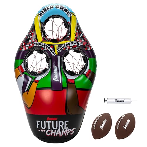 Franklin Sports Kids Football Target Toss Game - Inflatable Throwing Target Toy with Soft Mini Footballs - Fun Kids Sports Game - style: Football Target