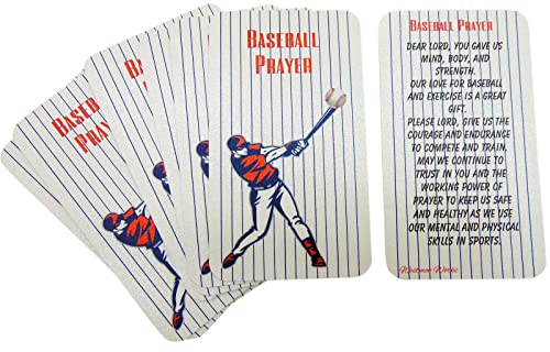 Westmon Works Baseball Prayer Holy Card Set for Catholic School Players Bulk Team Sized Pack Wallet Size Cards, Set of 10
