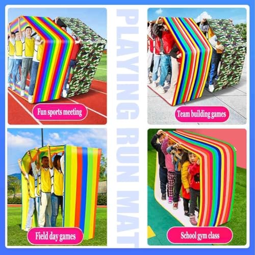 Teamwork Rolling Run Mat for Kids and Adults, Durable Oxford Fabric Race Game for Team Building, Field Day, Birthday Parties(Kids-8M) - size: Kids-8M