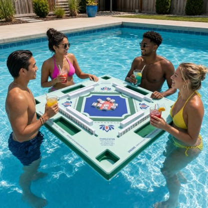 Floating Mahjong Table for Pool,Large Stable Water Pool Game Table for Card Games & Tile Games,Swimming Pool and Hot Tub Float Board Game Tray for Adults, Mahjong Floater Table