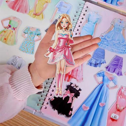 Magnetic Dress Up Paper Doll Playset,Pretend Play Game Travel Toys Car Road Trip Activity,Magnet Clothes Puzzles Kids Toddler Girls,Preschool Learning Created Imagine Birthday Gift - color: B Set