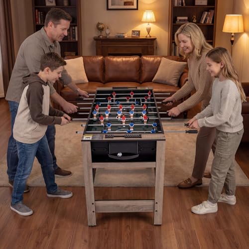 GYMAX 2-in-1 Swivel Multi Game Table, Foosball & Billiard Combo Game Table with Complete Accessories, Premiun Material, Space-Saving for Family Nights Home Office Game Room