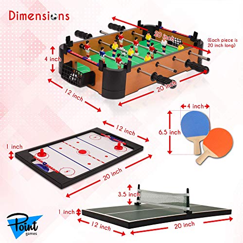 Point Games Hockey Table, Mini Table Games for Kids, Arcade Game for Boys & Girls, Great Gift fro Children Ages 3+ - style: 3in1