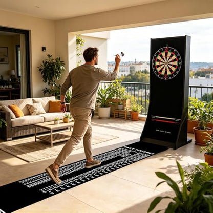 Dart Board Mat,Non-Slip Portable Floor Protection with Throw Line | Protective Dart Mat | for Game Room Recreation Center Office Break Room Basement Garage Dormitory - size: C