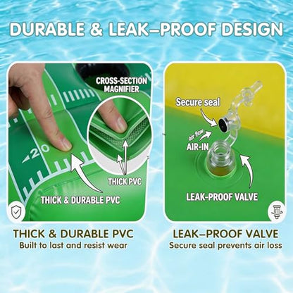 Inflatable Football Pool Ring Toss Game - 3-in-1 Floating Football Target for Swimming Pool, Backyard & Beach - Heavy Duty PVC Pool Toys for Kids and Adults Summer Party Games