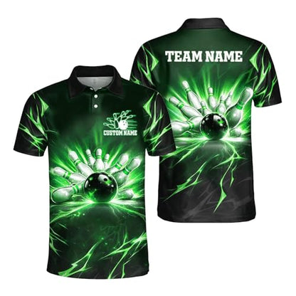 GABITA Personalized Bowling Jerseys for Men, Custom Bowling Polo Shirt, Bowling Shirts Gift for Bowler Team Player - color: A57