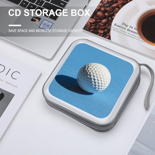 Boys Nursery Art Golf Ball CD Case DVD Storage Case Portable for Car Home Travel