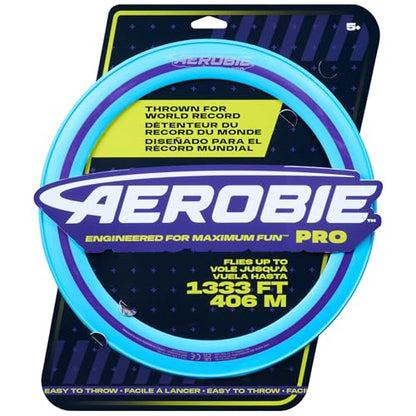 Aerobie Pro Ring Outdoor Flying Disc, Flying Ring for Kids Parties and Backyard Games, Teen Boys Gift Ideas, Kids Toys for Ages 5 & Up, Blue, 14”