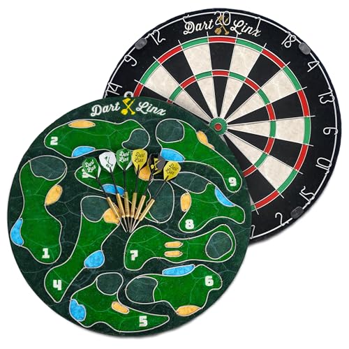 Ultimate Dart Board & Golf Game for Home - Perfect Family & Kids Activities, Game Room Decor, Gifts for Boys, Golf Darts Compressed Sisal Board