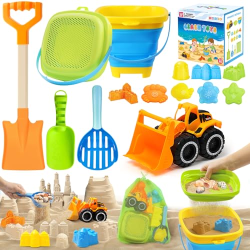 DISHIO Collapsible Beach Sand Toys Set for Kids Toss and Catch Ball Game Outdoor
