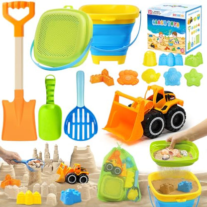 DISHIO Collapsible Beach Sand Toys Set for Kids Toss and Catch Ball Game Outdoor
