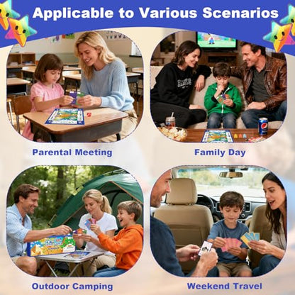 Card Board Game for Kids, Adult Card Games for Families, Interactive Double Sided Board 290 Cards 2+ Players Fun Cards for Game Night Party Travel Games for Kids Ages 6+