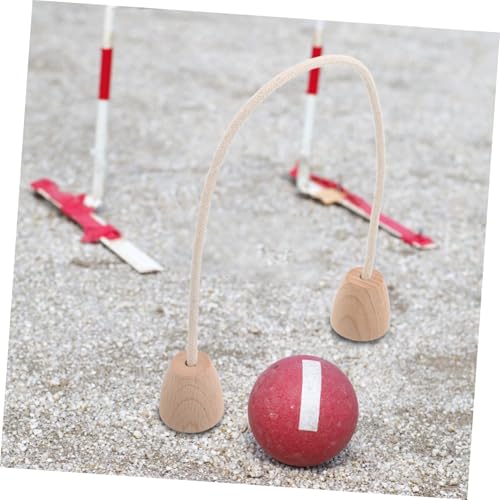 Outanaya 5pcs Croquet Wickets Wood Rope Hoops for Family Lawn Games Fun for Backyard and Park Sports