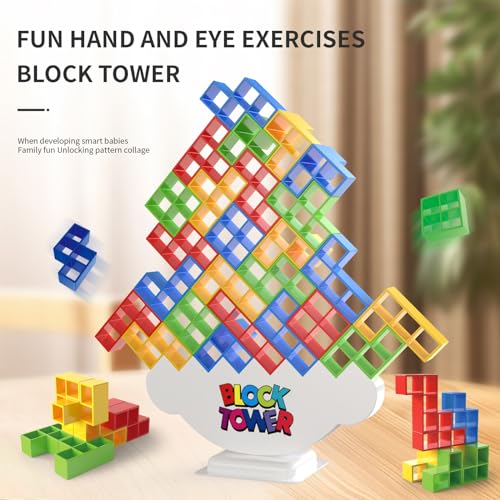 48 Pcs Large-Sized Balance Stacking Blocks Game - Perfect Toys for Kids & Family - Ideal for Family Fun and Stack Game Play
