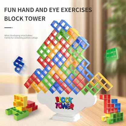 48 Pcs Large-Sized Balance Stacking Blocks Game - Perfect Toys for Kids & Family - Ideal for Family Fun and Stack Game Play