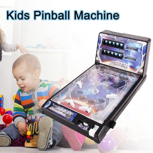 Desktop Pinball Machine Shooting Toy, Arcade Electronic Pinball Game, Cool Retro Tabletop Machine for Kids, Christmas Pinball Gifts with Scoreboard for Friends Boys Girls