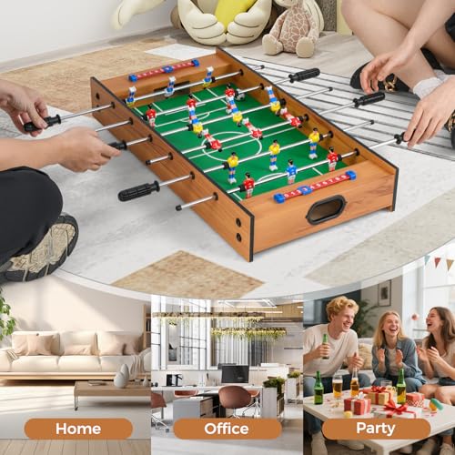 GYMAX 2 in 1 Multi Game Table, Tabletop Foosball Table & Hockey, Combo Game Table Set with Complete Accessories for Kids & Adults, Home, Game Room, Party, Family Nights