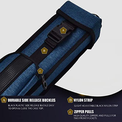 Champion 2X2,2X3,3X4 Nylon/Leatherette Billiard Pool Cue Stick Hard Case - color: Blue, size: 2X2 pool case
