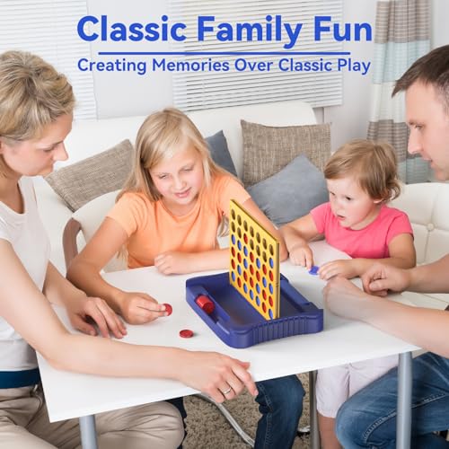 Pup Go 4 in a Row Game Large, Board Game for Kids, Four in a Line, Line Up 4, Classic Family Fun Games for 3 4 5 6 7 8 9+ Year Old Children Boys Girls Adults Yellow (6 Spare Discs Included) - color: Yellow