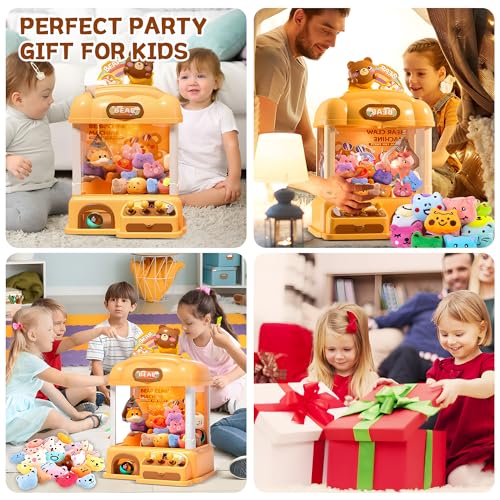 Mini Claw Machine for Kids, Arcade Game Toy for Ages 8-13, Candy Vending Toys for Girls and Boys, Electronic Claw Game Machine for Party with Lights Sound, Christmas Birthday Gifts for Ages 4+ | Candy Vending Toys with Lights & Sounds, Adjustable Volume,