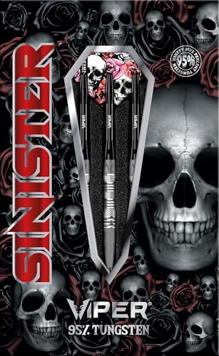 Viper Sinister Steel Tip Darts, 95% Tungsten Darts Metal Tip Dart Set for Sisal Dartboard, Sandblasted Barrels, Aluminum Dart Shafts with Locking Holes, Professional Grade - size: 24 Grams, style: Triple Knurl