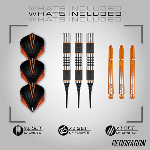 RED Dragon Amberjack Series Softip Professional Darts 18 g Darts Set with Flights and Shafts