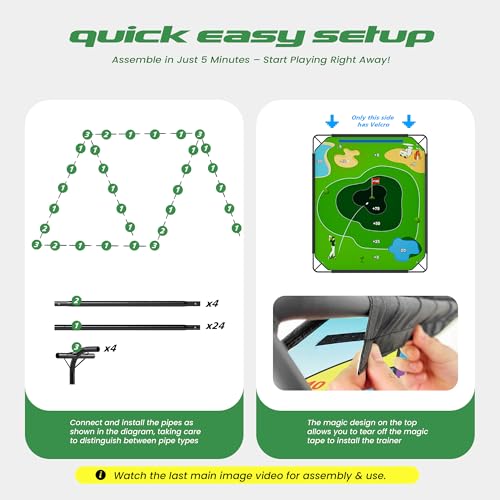 72" x 58" Battle Golf Chipping Game - 2-in-1 Sticky Golf Game Set, Large Chipping Mat with 20 Sticky Balls for Chipping Practice - Fun Family Party Game for Indoor and Outdoor Use - size: 72" x 58" Standard Set