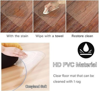 Low Pile Carpet Protector/Rugs Protect Runners Cover,Gaming Computer Rolling Chair Tile Pad/Heavy Duty Vinyl Plank Flooring Mat - Plastic Clear(120cmX160cm/48 X64) - size: 5'4" x 4' (Bear)