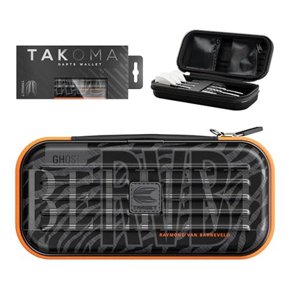 Target Darts Raymond van Barneveld Ghost Series Takoma Wallet, Regular – Darts Case, Black/White Storage Cases, Zipper Dart Holder, Professional Accessories – Holds 3 Fully Assembled Darts - style: Regular Wallet