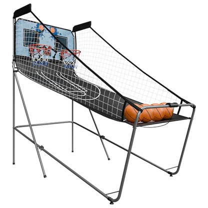 Basketball Arcade Game Shot Creator Indoor Foldable Electronic Double Shootout Sport Game Official Home Dual Shot Basketball 2 Player with 4 Balls, Black Blue - color: Black Blue