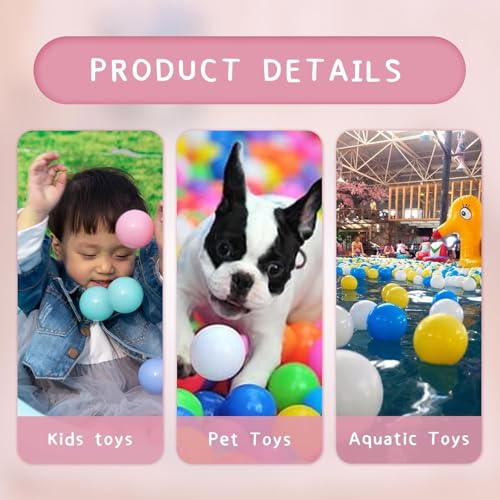 MoonxHome Ball Pit Balls for Toddlers, BPA Free Crush Proof Plastic Toy Balls for Ball Pit, Children's Pool Water Toys, Macaron Ocean Balls for Play Tent 2.15 Inch Pack of 100 200 500 800 1000 - color: Pink