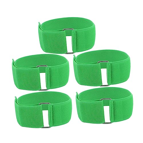 RiToEasysports 3 Legged Race Bands, 5Pcs Relay Race Games Outdoor Party with Adjustable Elastic for Kids Adults Family Team Sports Carnival Field Day (Green) - color: Green